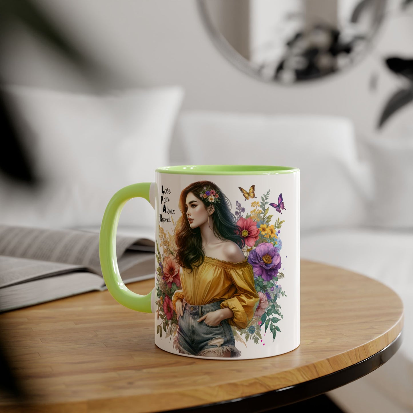 Whimsical Floral Accent Mug, Inspirational Gift for Friends, Nature Lovers, Home Décor, Coffee/Tea Mug, Unique Art