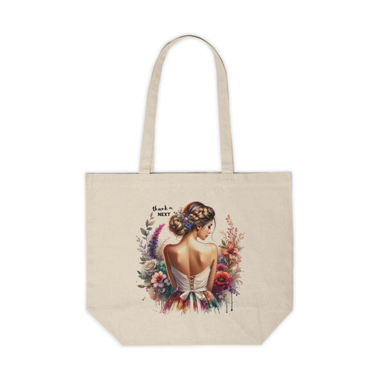 Thank U, Next Floral Bride Tote Bag, Canvas Shopping Tote, Wedding Gift, Bridal Shower Accessory, Eco-Friendly Bag, Personalized Tote
