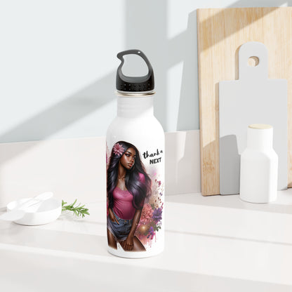Thank U, Next Floral Stainless Steel Water Bottle | Thank You Next, Eco-Friendly, Water Bottle Gift, Summer Hydration, Artist Design, Floral Water Bottle