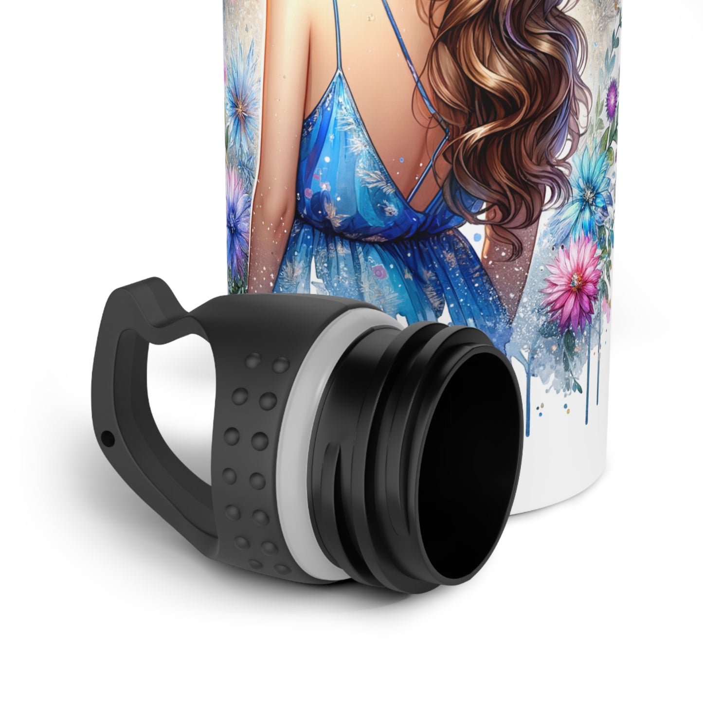 Thank U, Next Stainless Steel Water Bottle with Floral Design | Inspirational Gift, Outdoor Adventure, Fitness Companion, Personalized Hydration