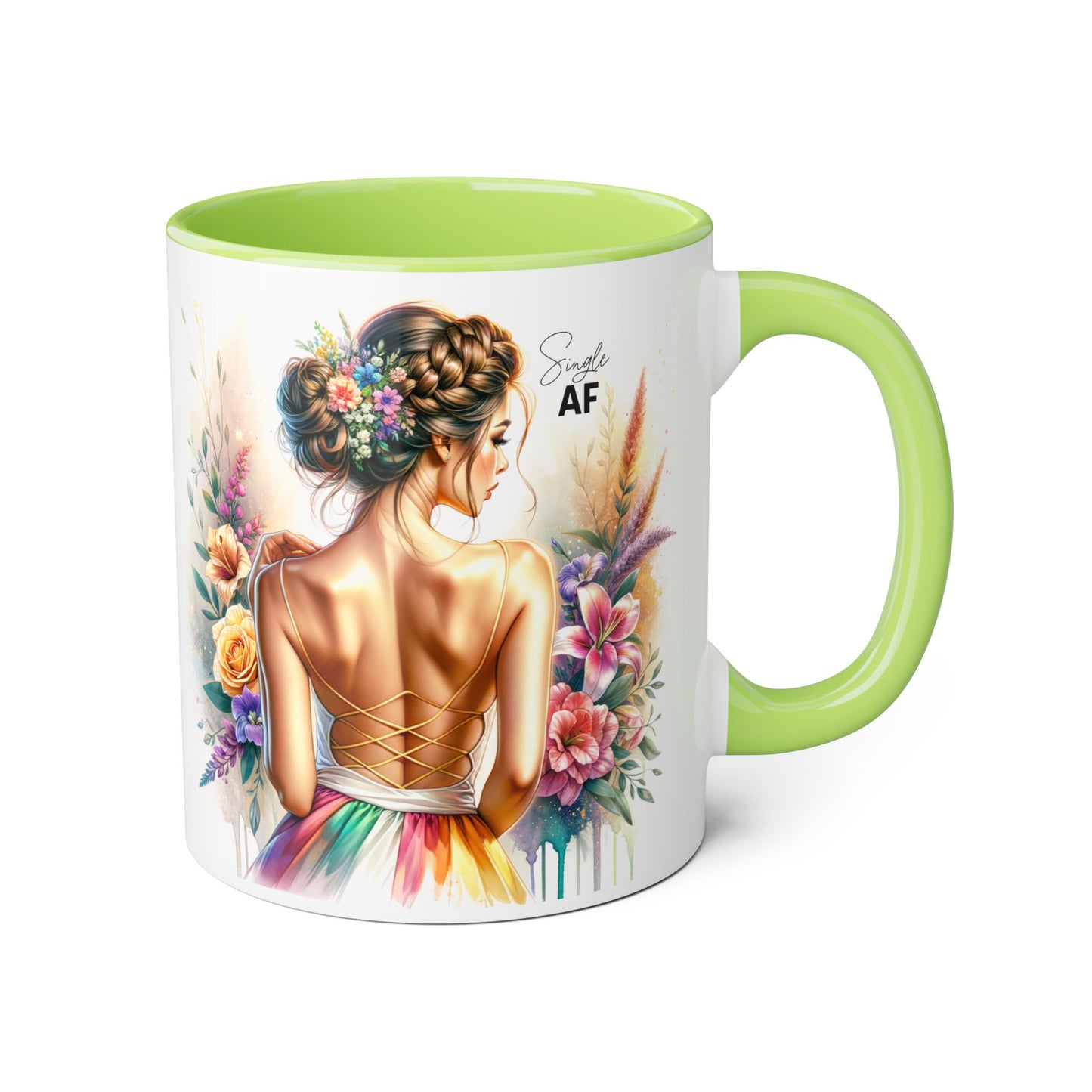 Colorful Floral Accent Mug with Inspirational Quote