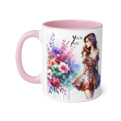 Yuck Fou Floral Accent Mug, 11oz Coffee Cup, Colorful Gift for Her, Art-Inspired Tea Mug, Unique Ceramic Drinkware, Birthday, Mother's Day, [...]