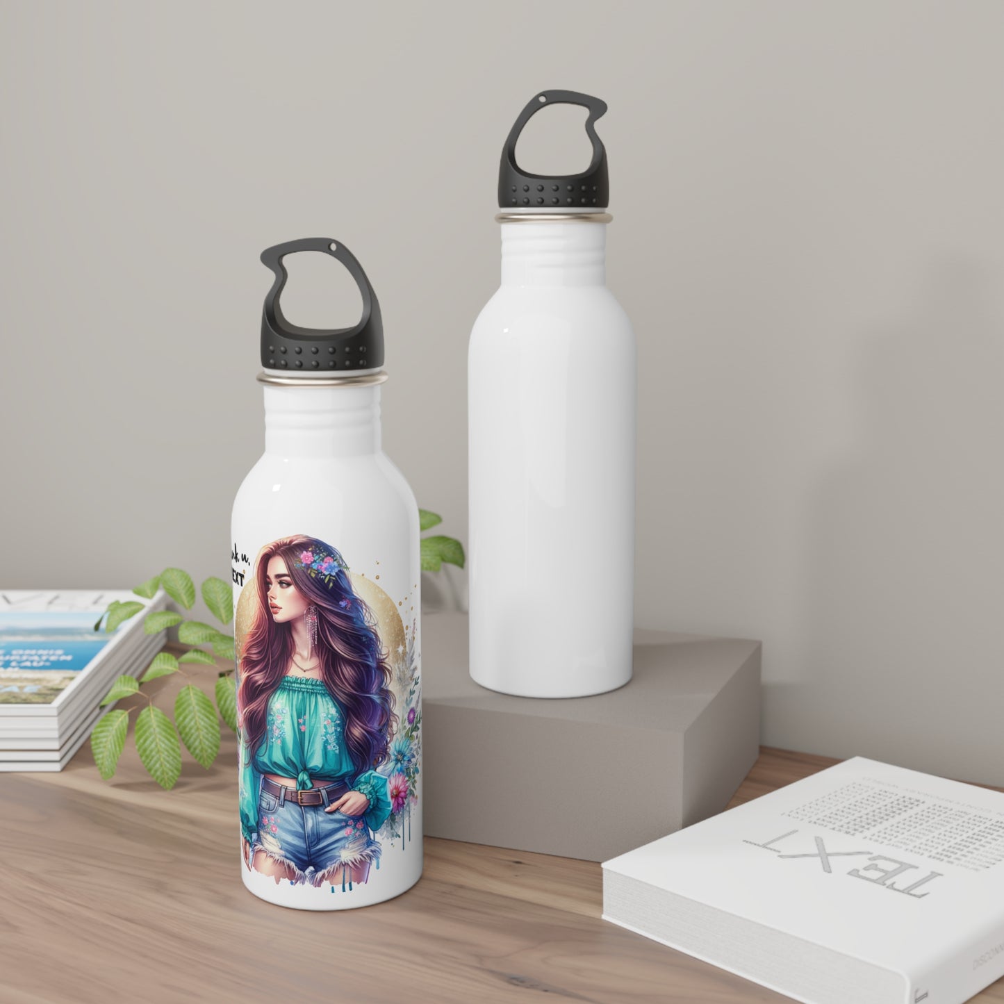 Thank U, Next Bohemian Style Stainless Steel Water Bottle - Eco-Friendly Hydration, Reusable Gift, Inspirational Design, Nature Lover, Travel Accessory