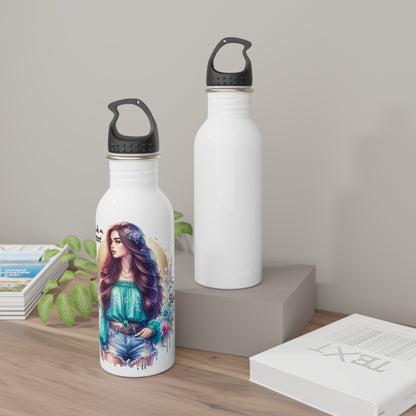 Thank U, Next Bohemian Style Stainless Steel Water Bottle - Eco-Friendly Hydration, Reusable Gift, Inspirational Design, Nature Lover, Travel Accessory