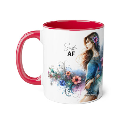 Stylish Accent Mug, Coffee Lover Gift, Floral Design Mug, Trendy Drinkware, Unique Gift for Her, Simple AF Mug