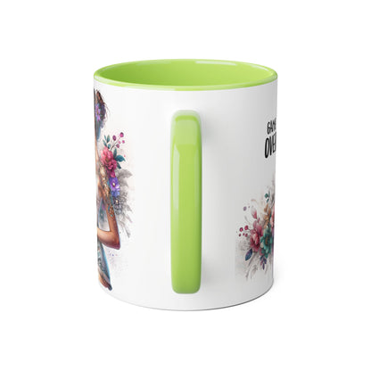 Floral Game Over Mug | Stylish Coffee Cup for Gamers | Unique Gift for Birthdays, Holidays, or Just Because, Tea Mug, Accent Mugs