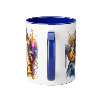 Chic IDGAF Accent Mug, Cool Coffee Cup, Trendy Drinkware, Stylish Gift, Artful Mug for Her