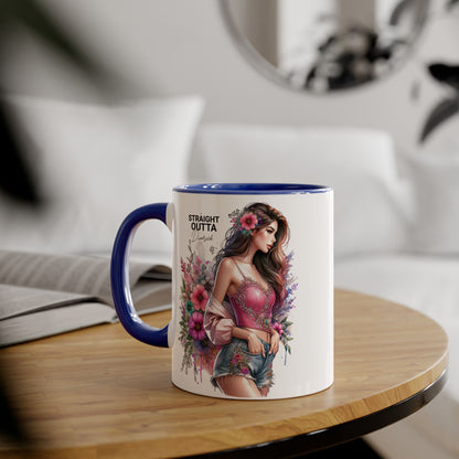 Straight Outta Divorced Humoristic Floral-Inspired Accent Mug, Perfect for Gifts, Home Decor, Coffee Lovers, Tea Enjoyers