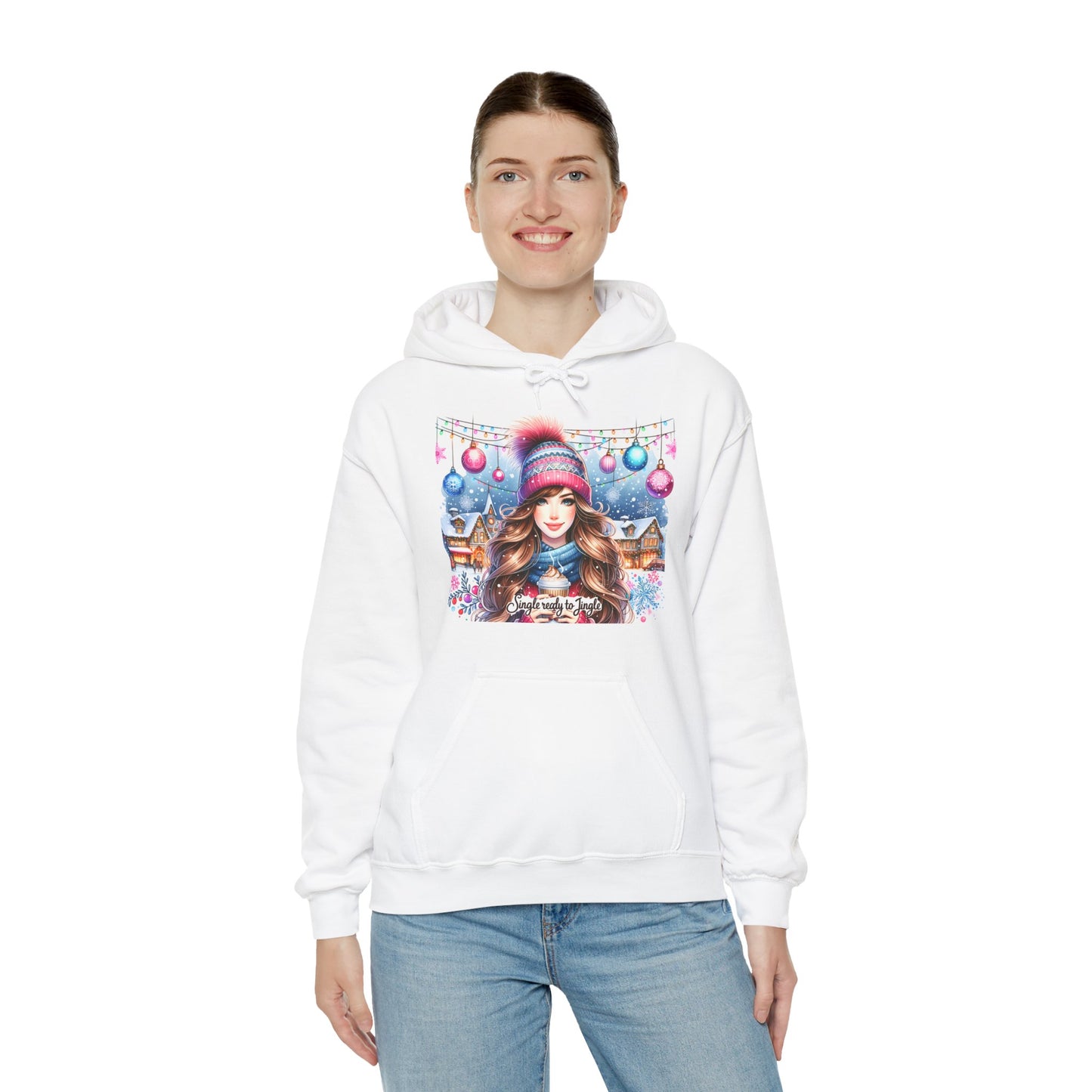 Christmas Hooded Unisex Sweatshirt - Single And Ready to Jingle