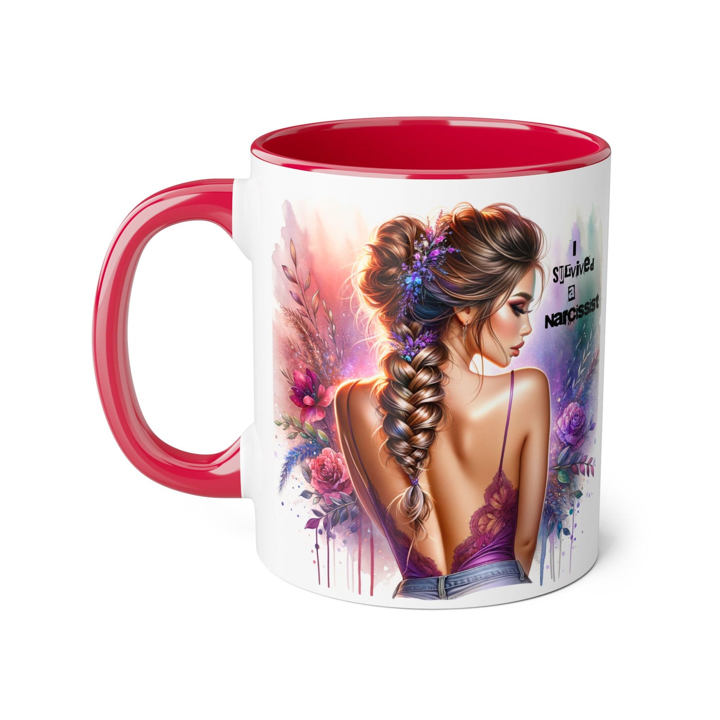 Artistic Accent Mug, Beautiful Coffee Cup, Unique Gift Idea, Home Décor, Self-Love Reminder, Floral Art Mug, Motivational Tea Cup