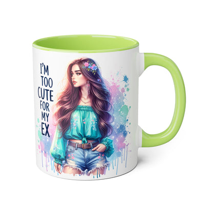 I'm Too Cute For My Ex Mug | Fun Coffee Mug | Accent Mug | Gift for Her | Cute Gift Idea | Sassy Humor Mug | 11oz