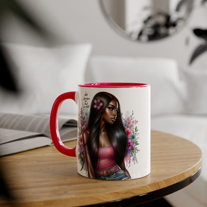 I Hold Grudges, I'll Heal in Hell  Humoristic Floral Portrait Coffee Mug - Perfect Gift for Her, Stylish Home Decor, Inspirational Quote, Unique Tea Cup, Birthday Treat
