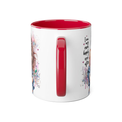 I Am My Own Happily Ever After Empowered Woman Accent Mug, Motivational Gift, Coffee Cup, Self-Love Mug, Feminine Decor, Inspirational Kitchenware