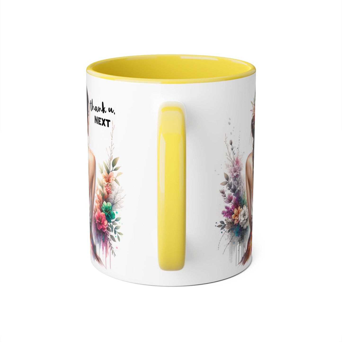 Thank U, Next Floral Thank You Accent Mug - Ideal Gift for Friends, Home Decor, Coffee Lovers, Birthday, Appreciation Moments, Artful Drinkware