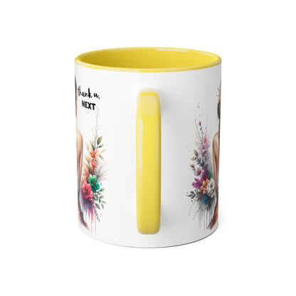 Thank U, Next Floral Thank You Accent Mug - Ideal Gift for Friends, Home Decor, Coffee Lovers, Birthday, Appreciation Moments, Artful Drinkware