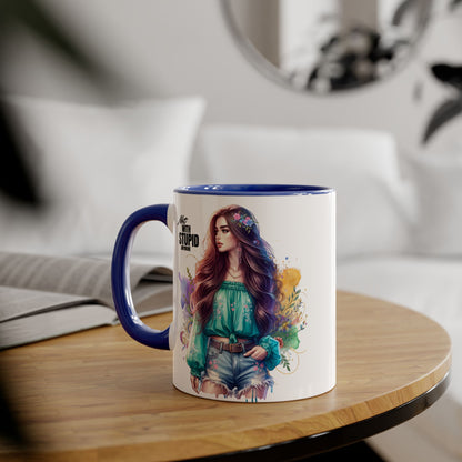 Not With Stupid Anymore Humoristic 11oz Accent Mug This humoristic mug
