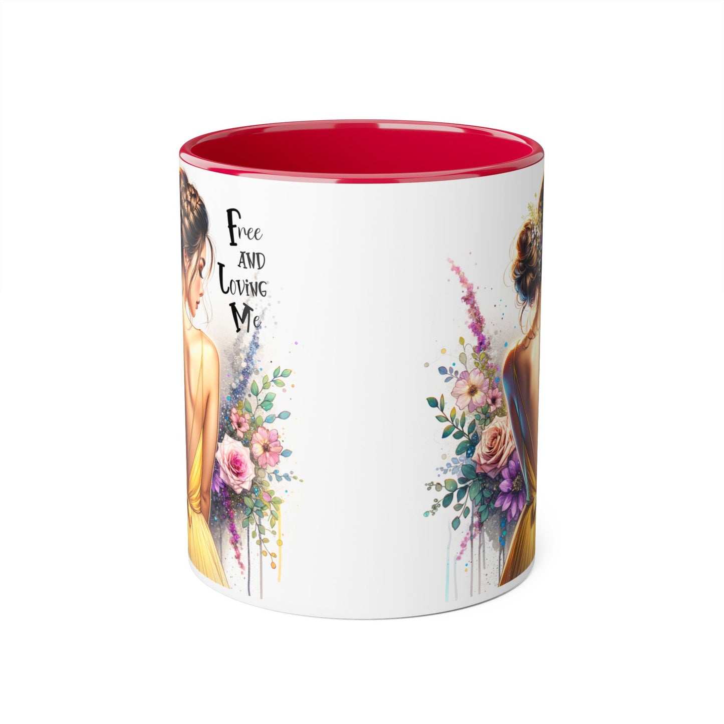 Floral Coffee Mug - Free and Loving Me, Artistic Gift for Her, Boho Style Coffee Cup, Inspirational Home Décor, Perfect for Birthdays, [...]