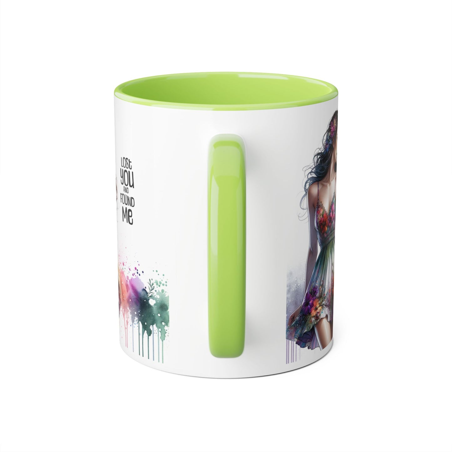 Lost You and Found Me Floral Dreamer Accent Mug | Colorful Coffee Cup | Inspirational Gift for Her | Artistic Drinkware | Perfect for Holidays & Celebrations