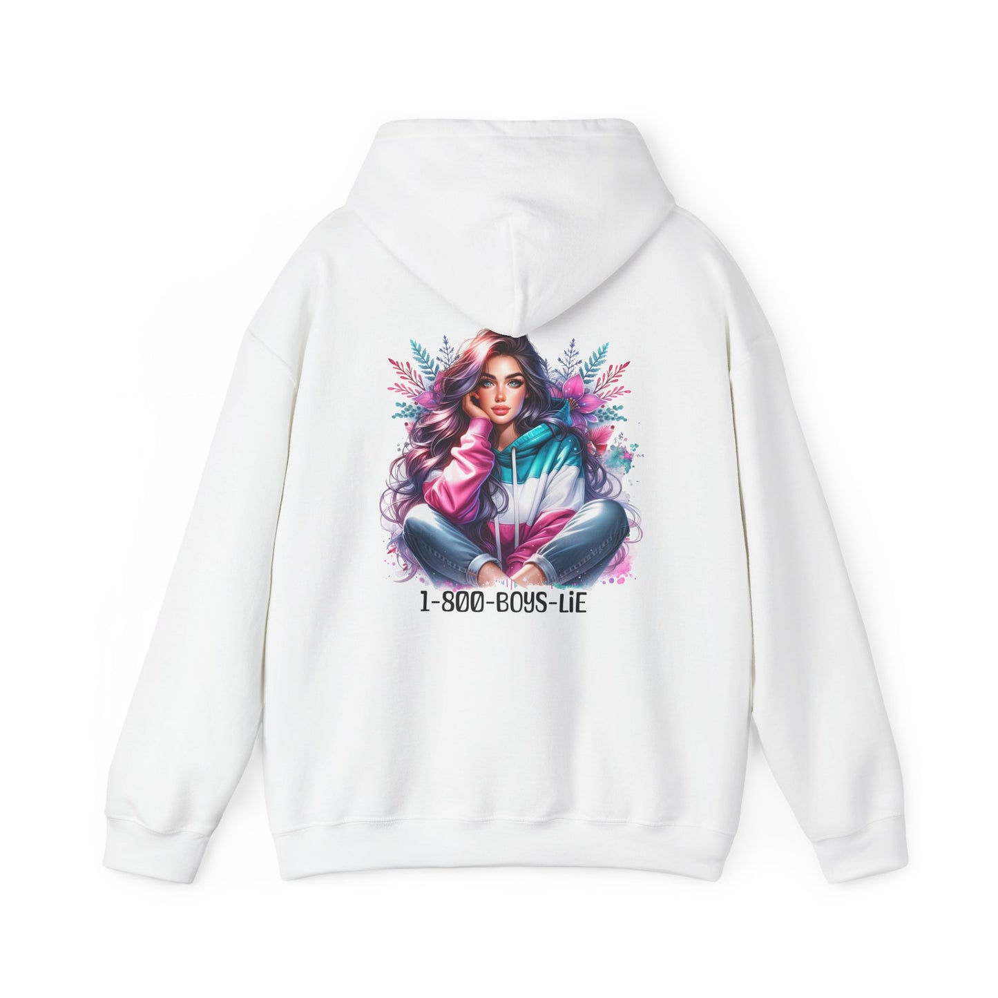 1-800-Boys-Lie Colorful Graphic Hoodie for Women, Cozy Unisex Sweatshirt, Trendy Streetwear, Perfect Gift for Any Occasion