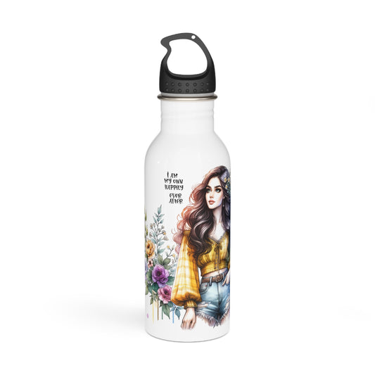 I Am My Own Happily Ever After Floral Motivational Stainless Steel Water Bottle - Drink Happy, Stay Hydrated