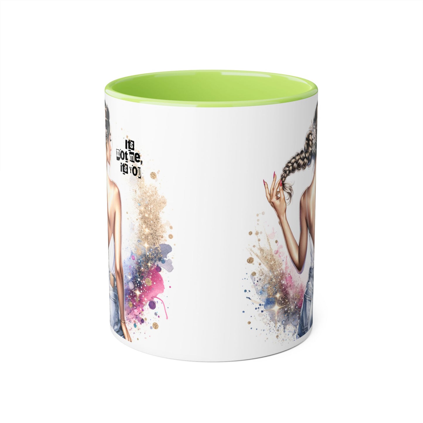 It's Not Me, It's You Humoristic Unique Inspirational Accent Mug, Motivational Coffee Cup, Fun Tea Mug for Women, Gift for Art Lovers, Stylish Drinkware