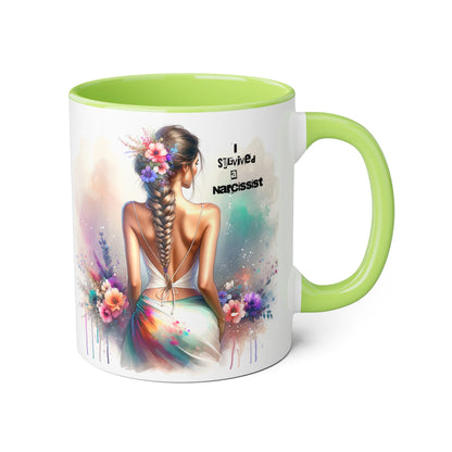 Chic Accent Mug, I Tried to be a Narcissist, Unique Gift, Floral Art, Coffee Lover, Home Decor, Inspiring Quote Mug