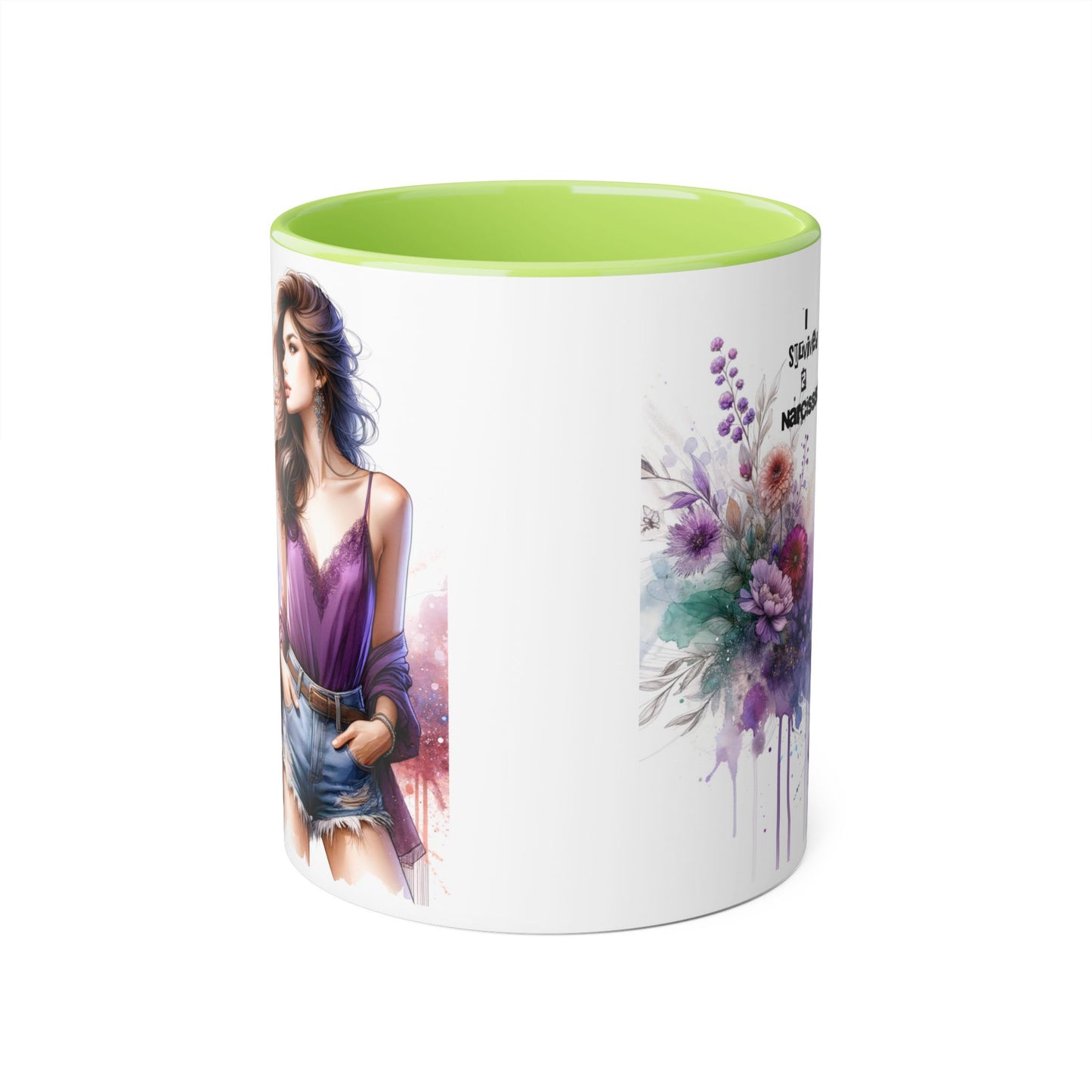 Stylish Quote Mug, Fashion Lover Gift, Narcissist Coffee Cup, Floral Design Mug, Unique Drinkware for Her