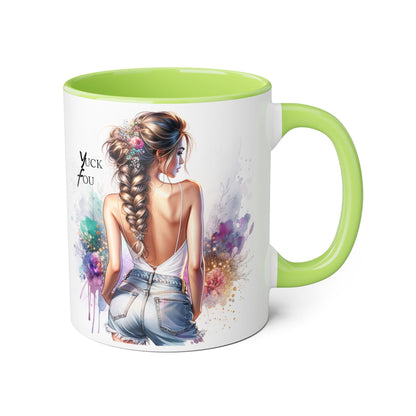Yuck Fou Chic Coffee Mug, Stylish Drinkware, Gift for Friends, Art Mug, Inspirational Quote Mug, Unique Kitchen Decor, Fun Gift Idea