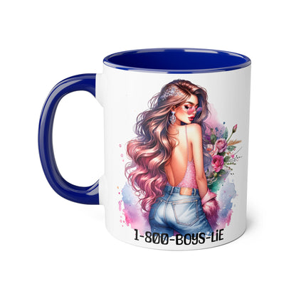 Trendy Coffee Mug with Chic Girl Design - Perfect Gift for Friends, 1-800-Boys-Lie, Cute Floral Mug, Birthday Gift, Coffee Lover, [...]