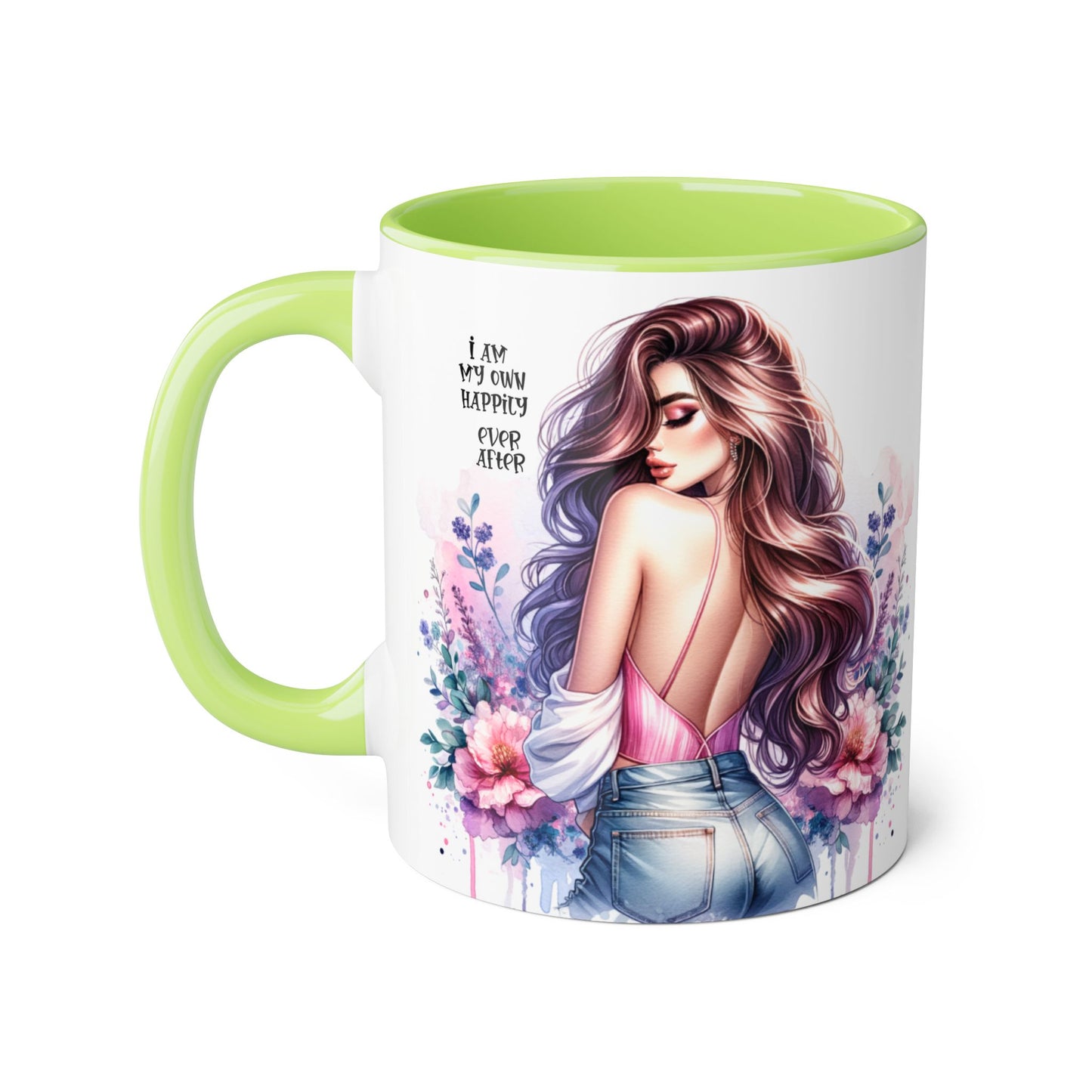 I Am My Own Happily Ever After Accent Mug - 11oz Floral Inspirational Coffee Cup