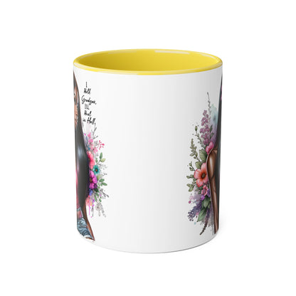 I Hold Grudges, I'll Heal in Hell  Humoristic Floral Portrait Accent Mug, 11oz - Empowering Gift for Her, Cozy Coffee Cup, Beautiful Art for Home, Unique Present for Birthdays, [...]