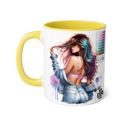 Not With Stupid Anymore Humoristic Vibrant Accent Mug - Perfect Gift for Creative Souls, Quirky Coffee Lover, Art Enthusiast, Birthday, or Just Because