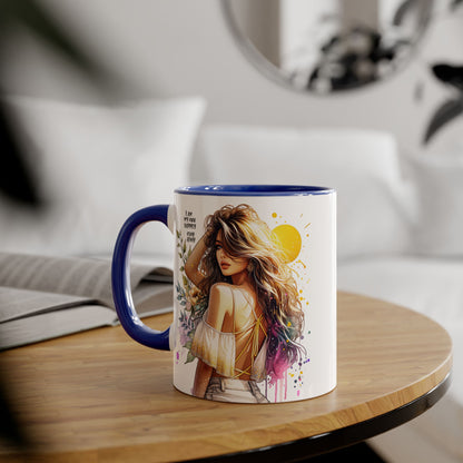 Inspirational Floral Accent Mug - "I Am My Own Happily Ever After " - 11oz