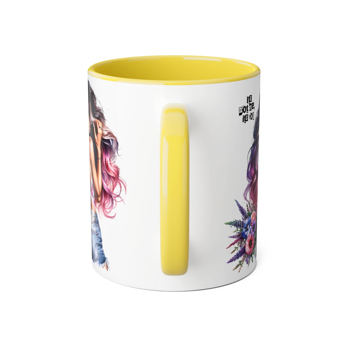 It's Not Me, It's You Humoristic Styled Floral Accent Mug - Perfect Gift for Her, Coffee Lover, Mother’s Day, Birthday, Home Decor, Personalized Tea Cup