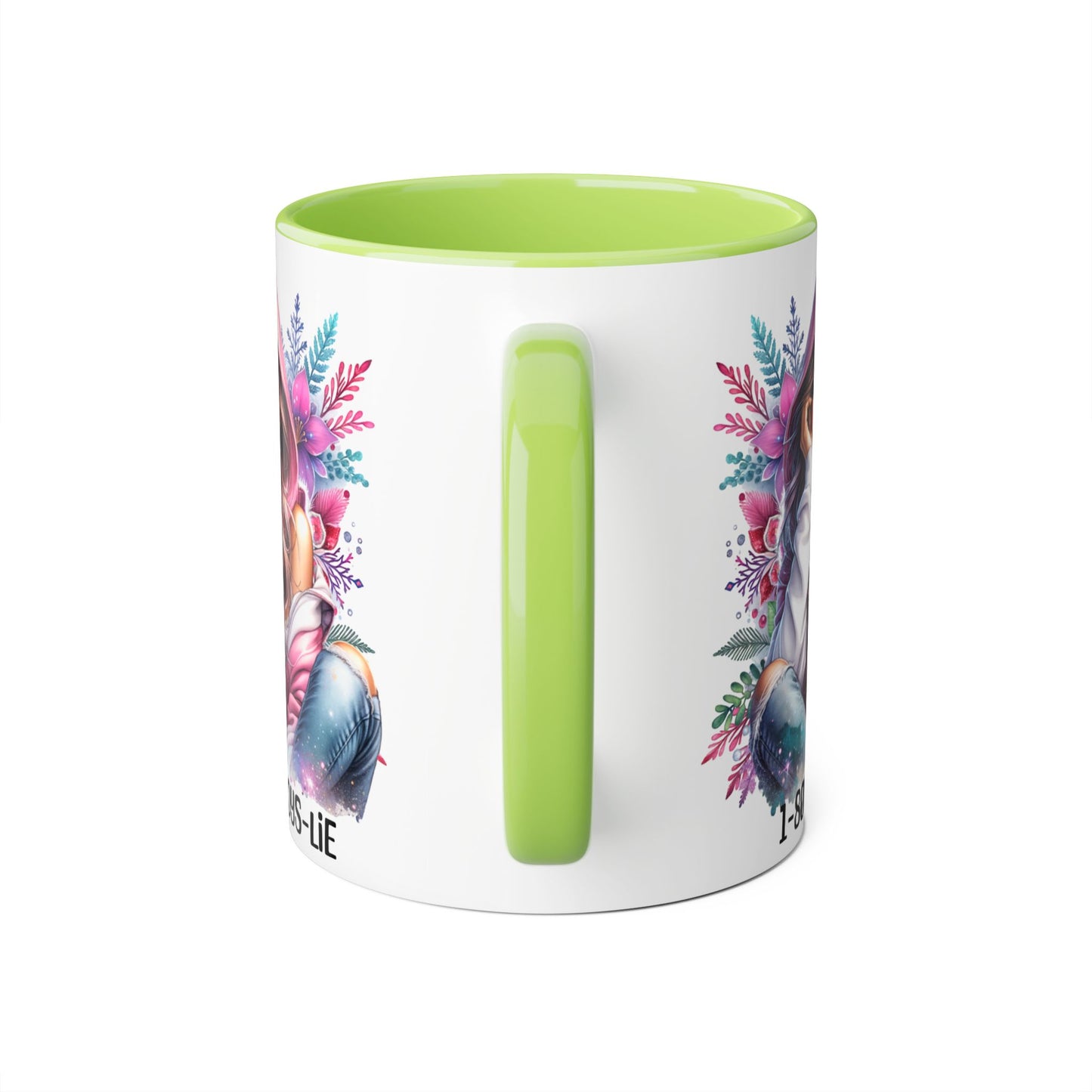 1-800-BOYS-LIE Accent Mug, Floral Coffee Cup, Funny Gift for Her, Unique Tea Mug, Cute Lover's Present