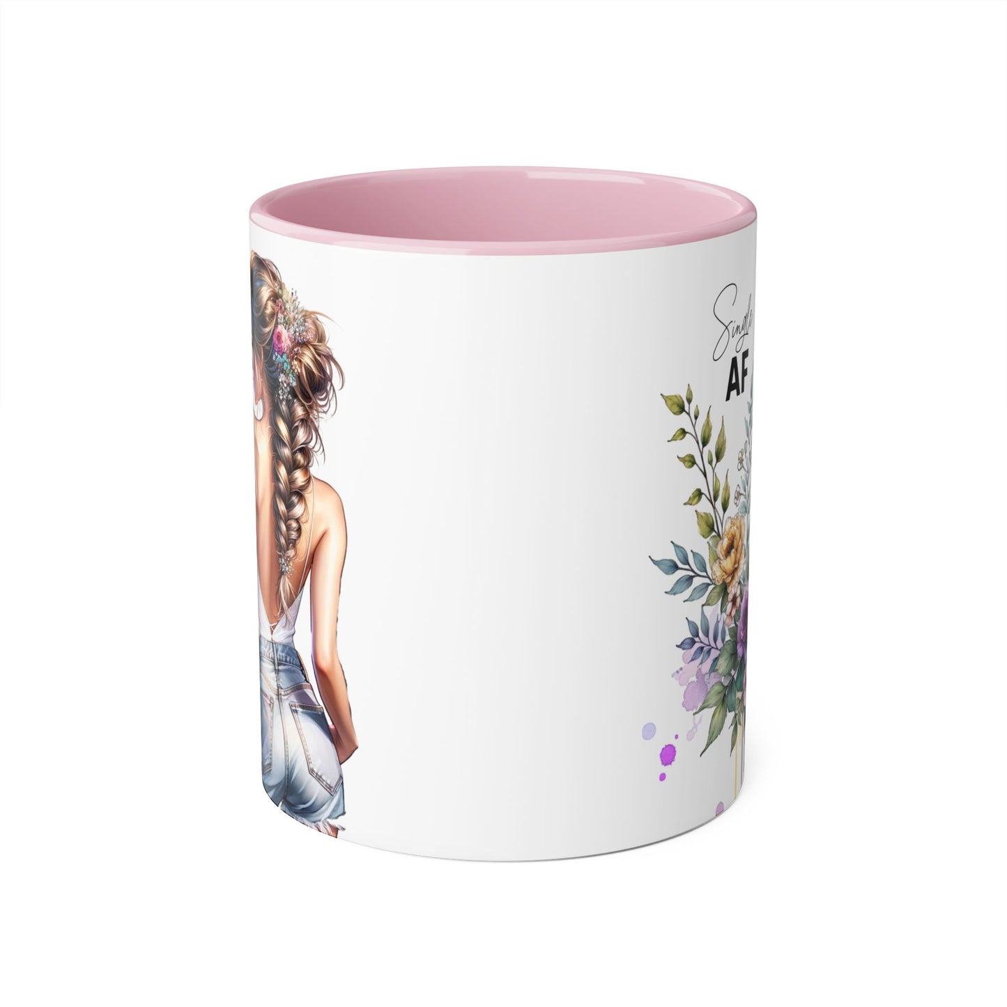 Single AF Chic Floral Accent Mug for Single Ladies | Perfect Gift for Birthdays, Weddings, or Just Because
