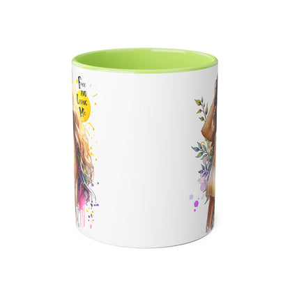 Free and Loving Me Boho Chic Accent Mug, Inspirational Coffee Cup, Free and Living Me, Gift for Her, Art Print Mug, Home Decor