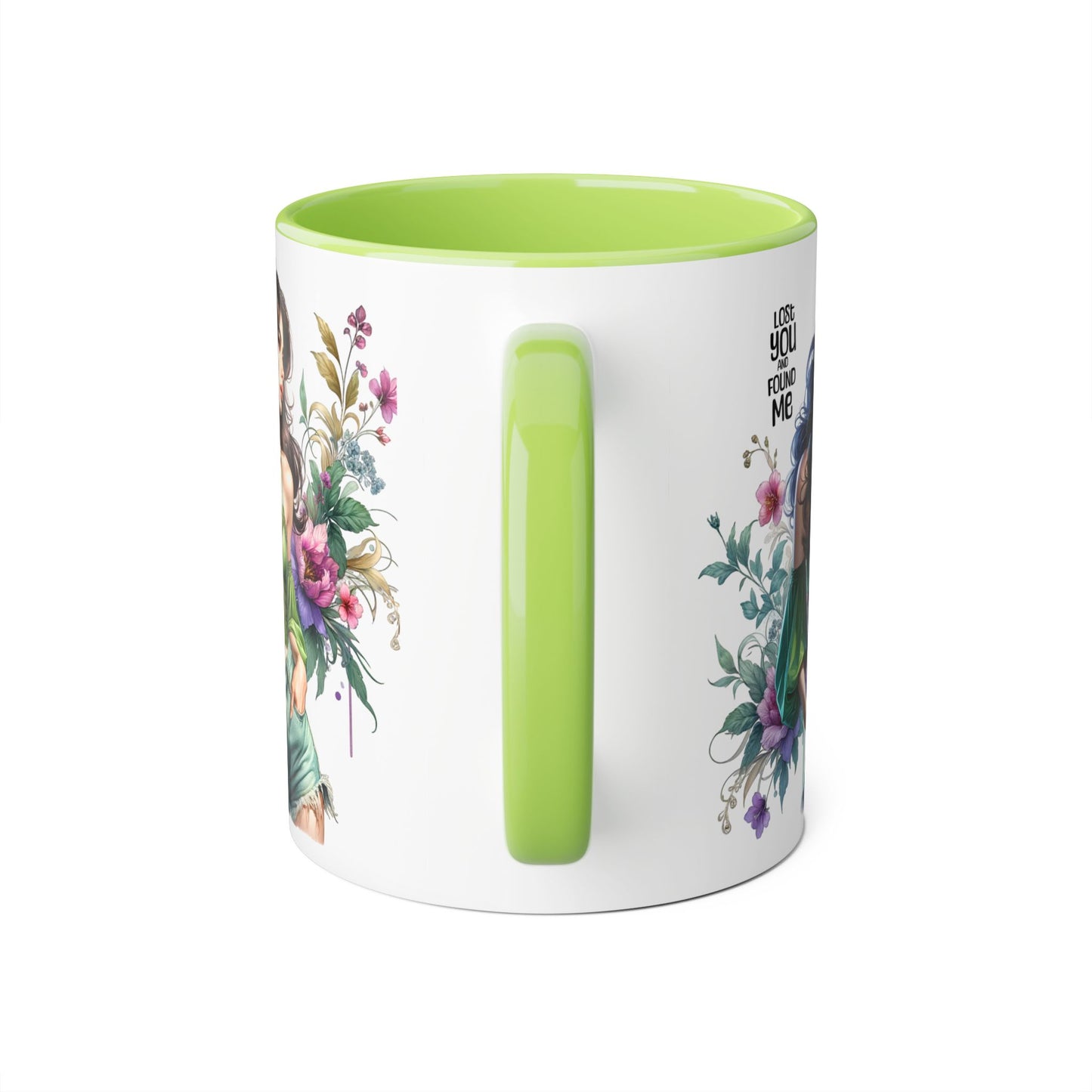 Lost You and Found Me Whimsical Floral Accent Mug for Nature Lovers, Unique Gift for Friends, Home Décor, Coffee Tea Drinkware, Thoughtful Gift Idea