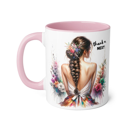 Thank U, Next Floral Thank You Accent Mug - Ideal Gift for Friends, Home Decor, Coffee Lovers, Birthday, Appreciation Moments, Artful Drinkware