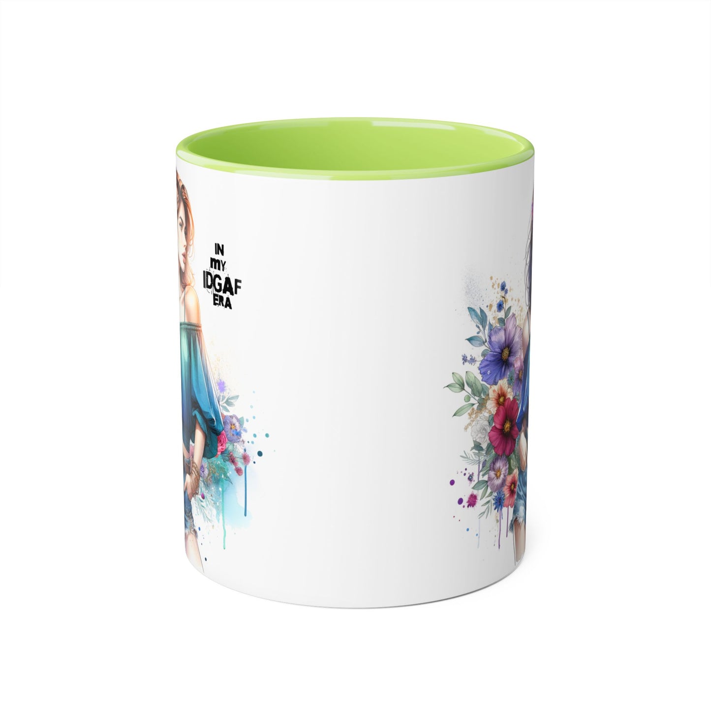 IDGAF Floral Accent Mug - Stylish Coffee Mug for Sassy Souls, Gift for Friends, Unique Home Decor, Perfect for Birthdays, Fun Collectible