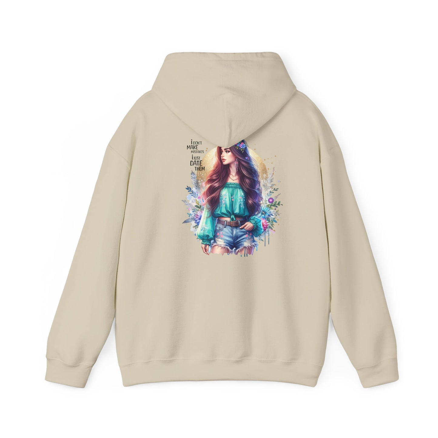 I Don`t Make Mistakes, I Just Date Them Whimsical Art Hoodie, Comfortable Unisex Sweatshirt, Boho Chic Gift, Cozy Streetwear, Perfect for Relaxed Days or Any Occasion