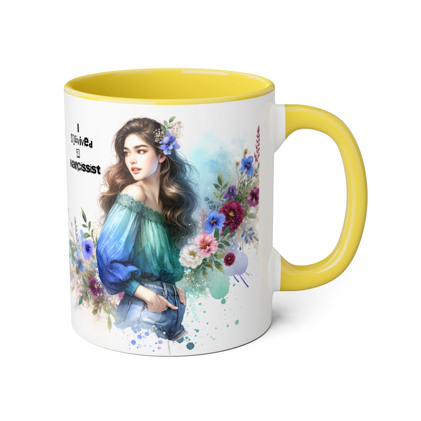 Survivor Accent Mug, Inspirational Gift Mug, Unique Art Coffee Cup, Self-Care Mug for Her, Perfect for Friendship, Recovery Gift