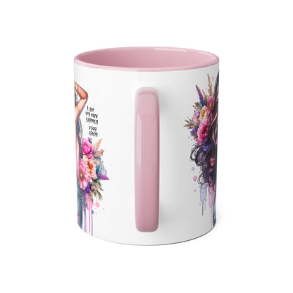 I Am My Own Happily Ever After Self-Love Floral Accent Mug - 11oz Inspirational Coffee Cup