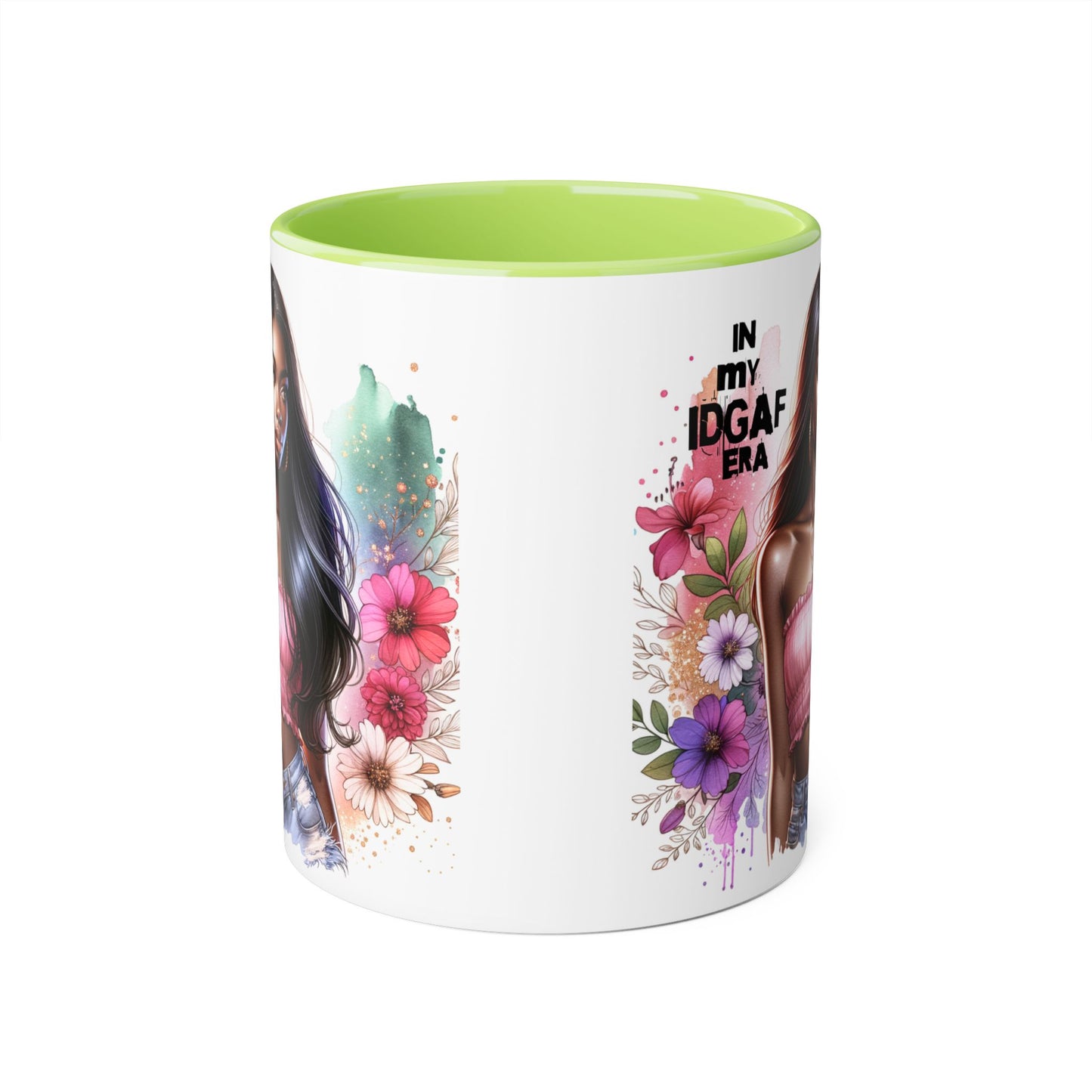 Empowering IDGAF Era Mug | Bold Coffee Cup | Inspirational Gift | Floral Art | Self-Love Statement