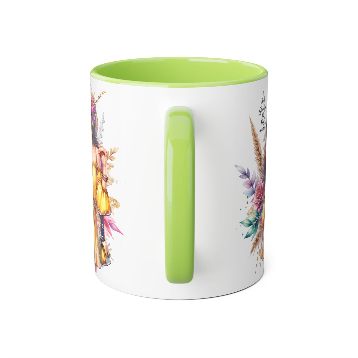 I Hold Grudges, I'll Heal in Hell  Humoristic Bohemian Accent Mug, Colorful Floral Art, Gift for Her, Coffee Lover's Dream, Inspirational Quote