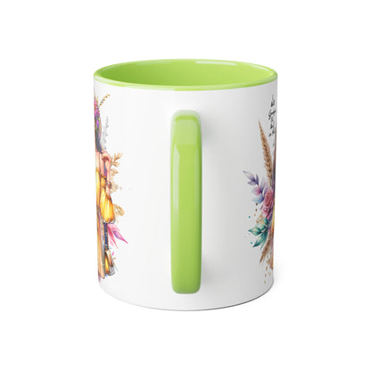 I Hold Grudges, I'll Heal in Hell  Humoristic Bohemian Accent Mug, Colorful Floral Art, Gift for Her, Coffee Lover's Dream, Inspirational Quote