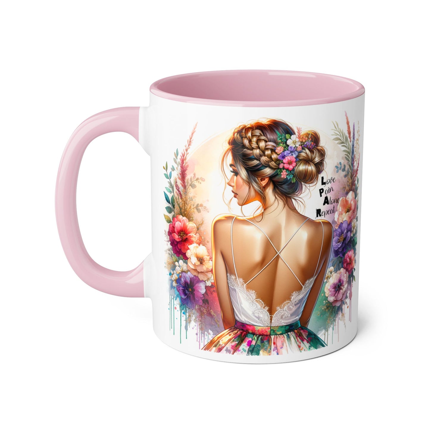 Floral Latte Mug, Inspirational Coffee Cup, Boho Style Mug, Gift for Her, Art Print Mug, Relaxing Beverage Mug
