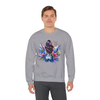 I'm Too Cute For My Ex Floral Art Crewneck Sweatshirt - Stylish, Cozy Unisex Sweatshirt for Casual Wear, Gift for Her, Fashion Trend, Inspirational Quote
