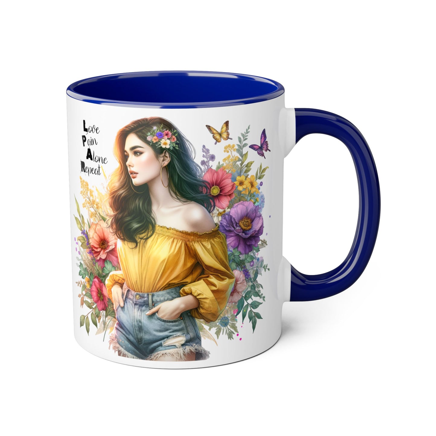 Whimsical Floral Accent Mug, Inspirational Gift for Friends, Nature Lovers, Home Décor, Coffee/Tea Mug, Unique Art