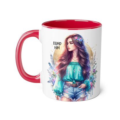 Empowered Woman Accent Mug, Inspirational Coffee Cup, Gift for Her, Motivational Mug, Art Mug for Friends, Self-Care